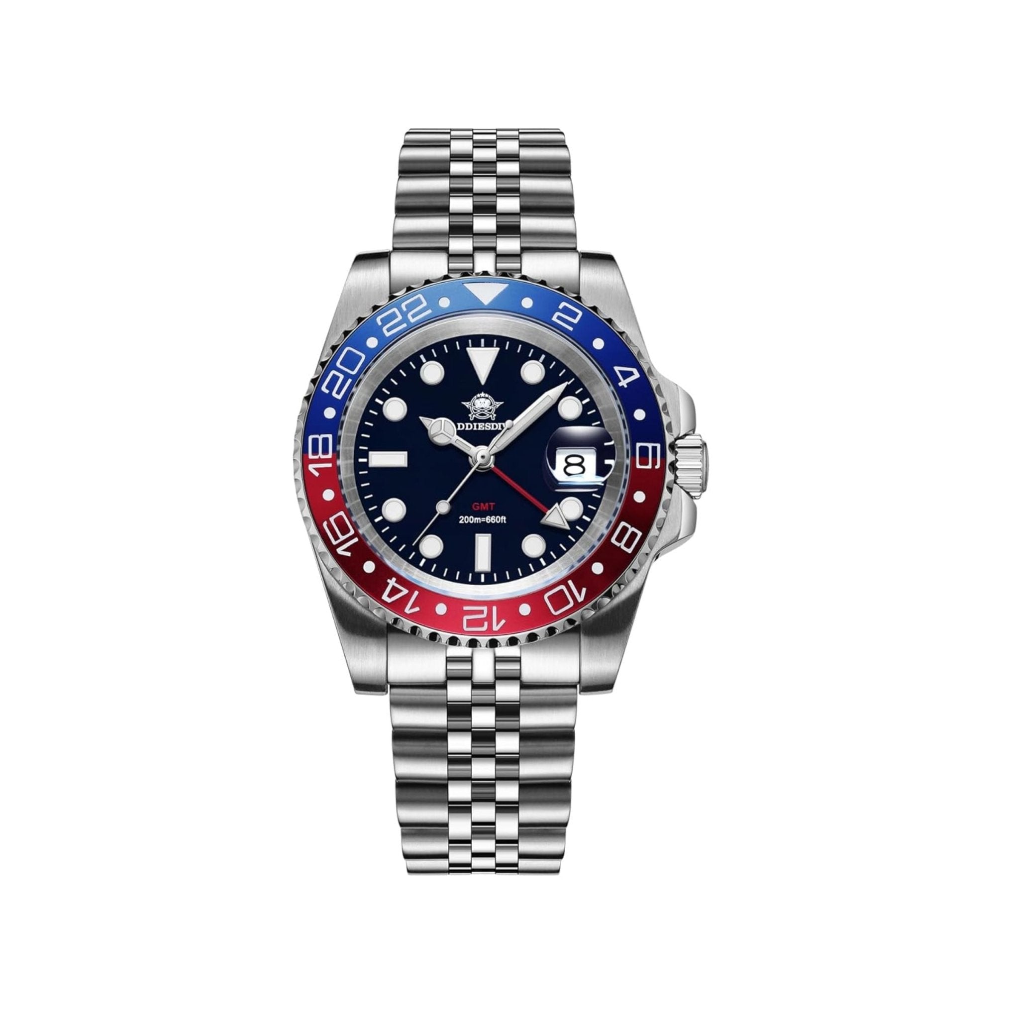 ADDIESDIVE GMT-Style Automatic Watch - Blue Red